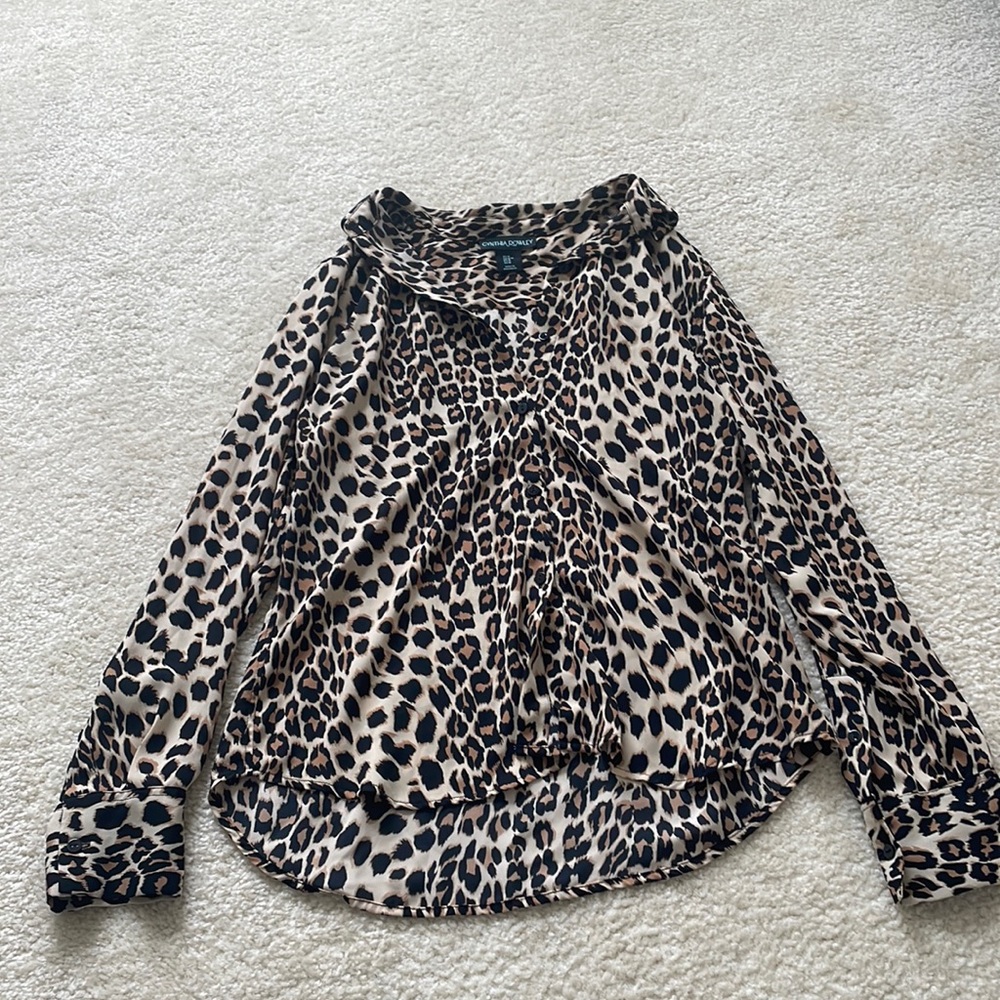 Cynthia Rowley Cheetah blouse